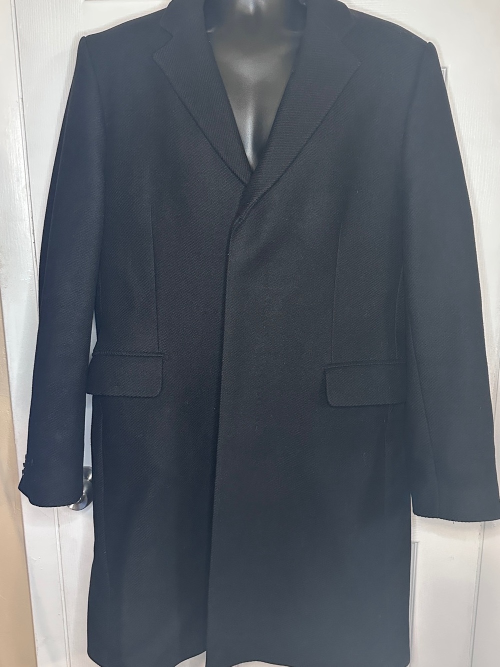 Express Men's Black Pea Coat - Classic Tailored Style